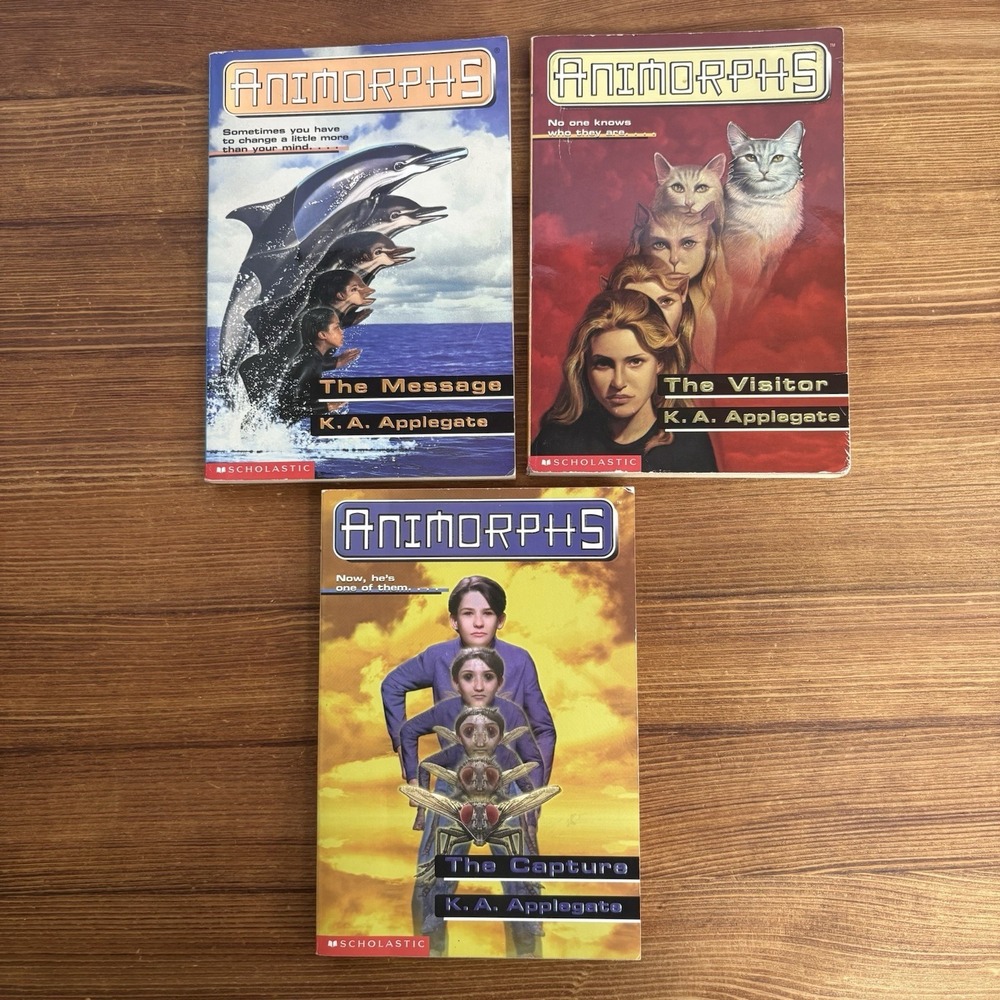 90s Animorphs  Lot of 3 K.A. Applegate The Message Visitor‎ Capture